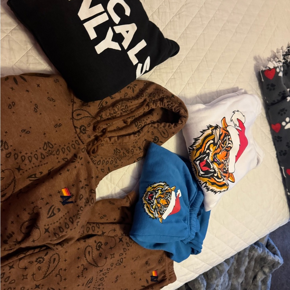 Brown Hoodie with Tiger Print